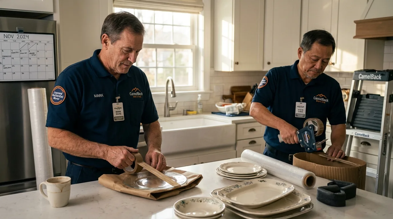 Professional crew packing kitchen dishware in Manahawkin, NJ